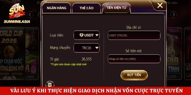 Rút Tiền Sunwin - Hướng Dẫn Chi Tiết Các Bước Nhận Thưởng Nhanh 5 Vài lưu ý khi thực hiện giao dịch nhận vốn cược trực tuyến